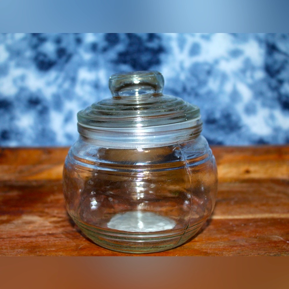 Glass “Vintage” Ribbed Jars with Covers
